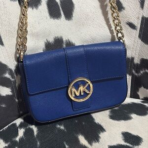Michael Michael Kors Blue Leather Crossbody